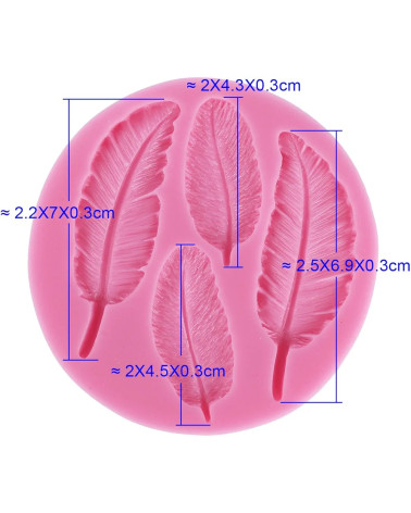 Moule en Silicone Forme de Plume – Décoration Fondant & Gâteau Sugarcraft ✨