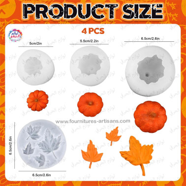 3 Moules Citrouilles 🎃& 1 moule Feuille Érable 🍁