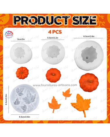 3 Moules Citrouilles 🎃& 1 moule Feuille Érable 🍁