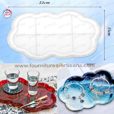 Moule en Silicone Forme Nuage – Plateau de Rangement / Résine Époxy - platre 🌥️