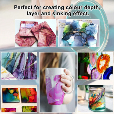 Encre à Base d’Alcool Concentrée – 16 Couleurs (10 ml chacune) 🎨