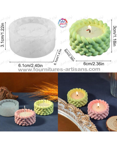 Moule de Bougeoir – Design Corde Tressée🕯️