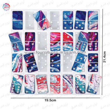 Moule Domino en Silicone – 28 Cavités pour Résine Époxy 🎲