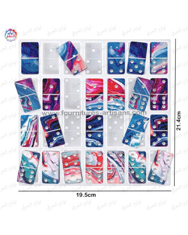 Moule Domino en Silicone – 28 Cavités pour Résine Époxy 🎲