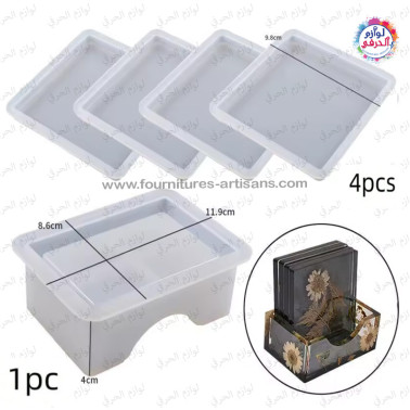 Moules en Silicone Dessous-de-Verre & Support – Résine, Plâtre, Gypse, DIY ✨