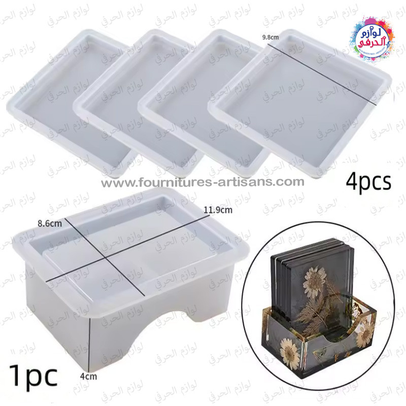 Moules en Silicone Dessous-de-Verre & Support – Résine, Plâtre, Gypse, DIY ✨