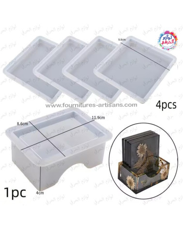 Moules en Silicone Dessous-de-Verre & Support – Résine, Plâtre, Gypse, DIY ✨