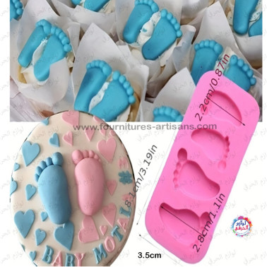 Moule Empreinte de Bébé – 4 Cavités | Pâtisserie, Plâtre, Bougie, Résine 👣✨