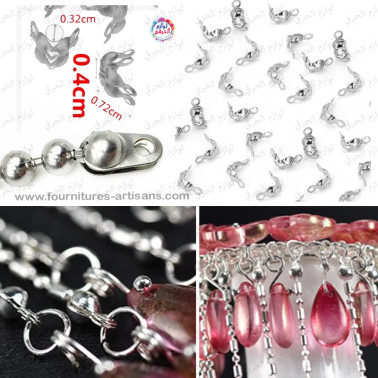 Embouts de Perles en Acier Inoxydable Argent – Lot de 20 pcs - Bijoux DIY💎✨