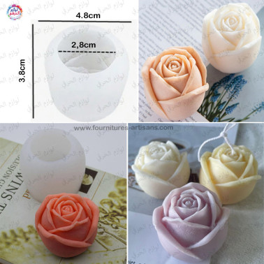 Moule Fleur de Rose Ø4.8cm_ Bougies & Artisanat DIY 🌹