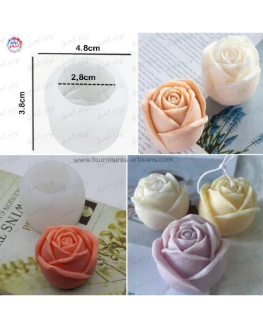 Moule Fleur de Rose Ø4.8cm_ Bougies & Artisanat DIY 🌹