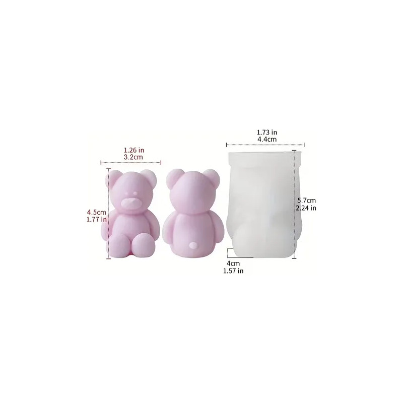 Moule Ours Assis (Ø 4.4cm _ H 5.7cm) 🐻– Création Artisanale & Décorative