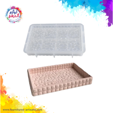 Moule silicone plateau rectangulaire motif diamanté 12x19cm