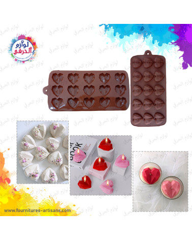 moule silicone à cœurs facettés 💗​ 20.5cmx10.3cm