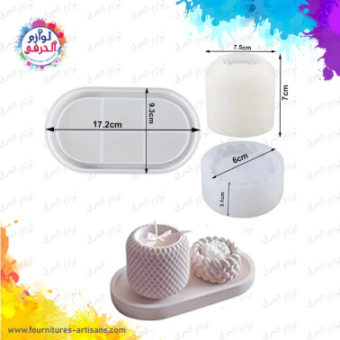 kit 3 moules silicones plâtre résine concrete_17.2cmx9.3cm / 7.5cmx7cm / 6cmx3.1cm