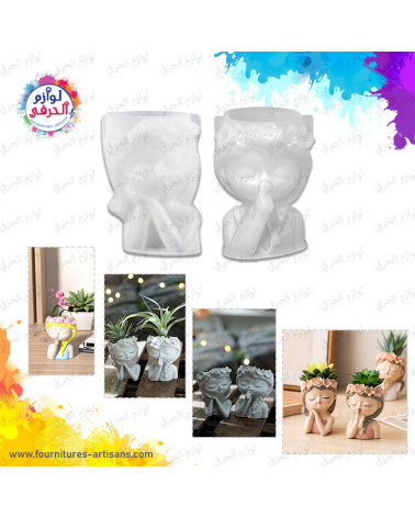 Kit de 2 Moules silicones deux filles 👩‍🦰​👩​ 9.2cmx8.8cm/ 10cmx8cm