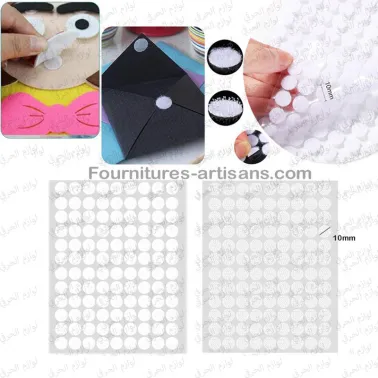 234 paires scratch autocollant rond double face 10mm
