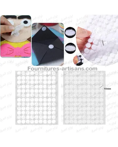 234 paires scratch autocollant rond double face 10mm