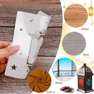 Série 4 pochoirs thème Ramadhan & Eid_modèle1🌙​ 14.6cmx14.6cm