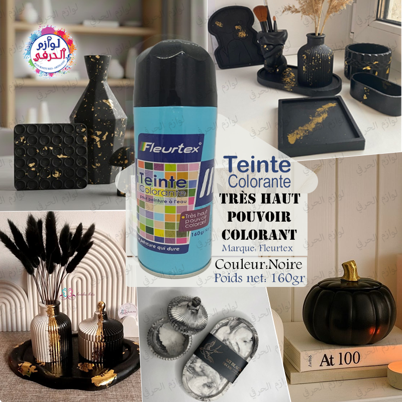 Fleurtex_Teinte Colorante concentré à l'eau couleur Noire_160g