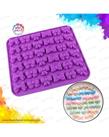 Moule Silicone Bonbons 🍬36 Cavités – Motif Nœud Papillon