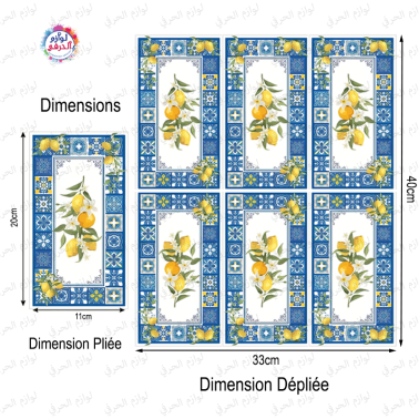 Papier Serviette Découpage Citron & Azulejos | Lot de 3