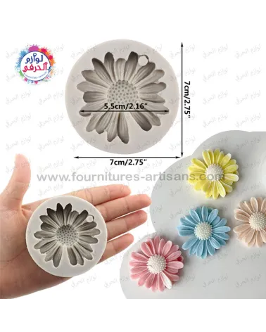 M2_Moule Silicone Fleur Marguerite – Pour Bougie, Résine, Fondant, Chocolat, Savon – DIY Aromathérapie Décoration Gâteau