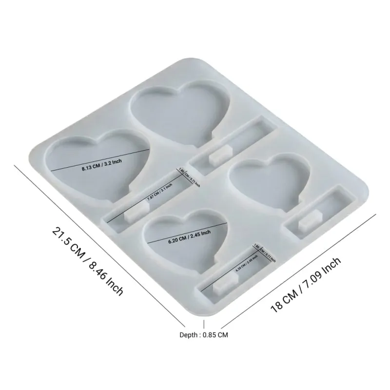 Moule Cadre Photo Cœur 4 en 1 ❤️ – Support Photo & Décoration en Résine