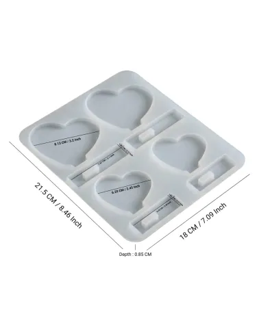 Moule Cadre Photo Cœur 4 en 1 ❤️ – Support Photo & Décoration en Résine