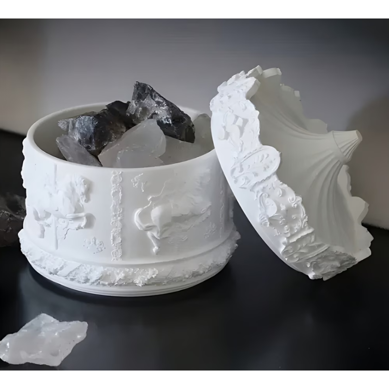 Moules en Silicone Pots Carrousel avec Couvercles – Résine Époxy DIY | Boîtes Bijoux & Bonbons 🍬✨