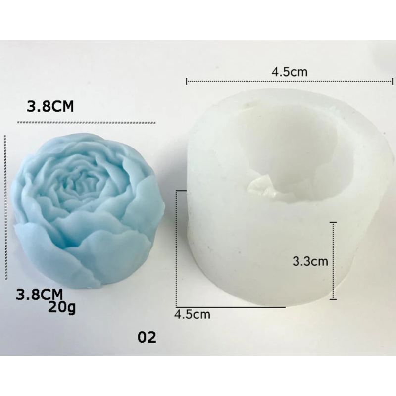 Moule en Silicone Rose avec Bourgeon fermé – Bougie, Savon, Gâteau & DIY (Ø 4.5 cm · H 3.3 cm) 🌹✨