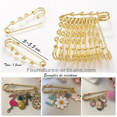 5pcs Épingles à Nourrice fantaisie en Métal Doré