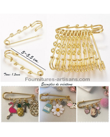 5pcs Épingles à Nourrice fantaisie en Métal Doré