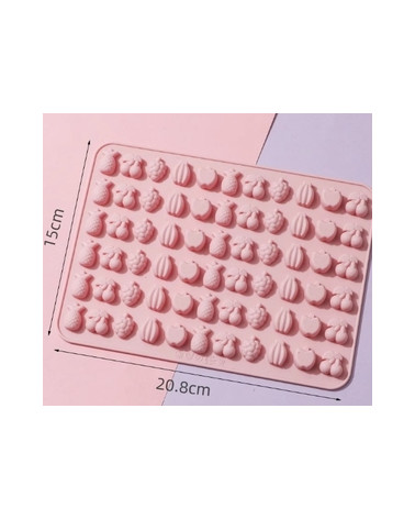 Moule en Silicone 66 Cavités Fruits – Mini Moule à Bonbons & Pâte de Fruits 🍓