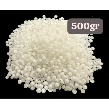 GM 500gr Cire d’abeille blanche 100% Naturel en pastilles, cosmétique, bougie, savon DIY GM