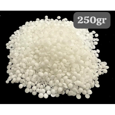 GM 250gr Cire d’abeille blanche 100% Naturel en pastilles, cosmétique, bougie, savon DIY GM