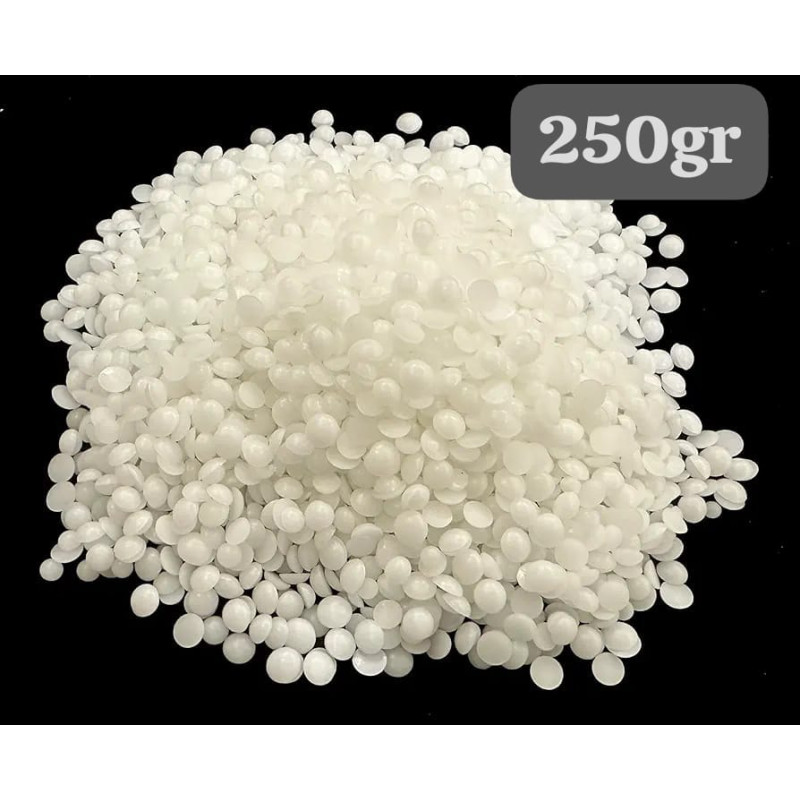 GM 250gr Cire d’abeille blanche 100% Naturel en pastilles, cosmétique, bougie, savon DIY GM