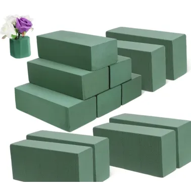 Lot 2 Blocs Mousses florales verts haute densité, 11x7,5x4 cm rectangulaire en mousse florale verte, idéaux pour les fleuristes