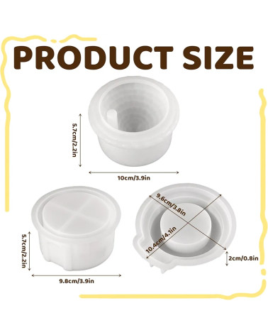 Moule en Silicone Maison Bougeoir 3D – Résine, Plâtre & Bougie🏠