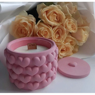 Moule en Silicone Boîte avec Couvercle Motif Cœurs – Plâtre, Résine & Fondants Parfumés 💕