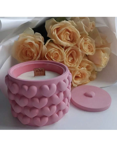 Moule en Silicone Boîte avec Couvercle Motif Cœurs – Plâtre, Résine & Fondants Parfumés 💕