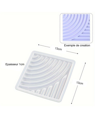 Moule Silicone Carré Relief Arc Moderne – 13 x 13 cm – Pour Résine, Plâtre, Béton & Jesmonite