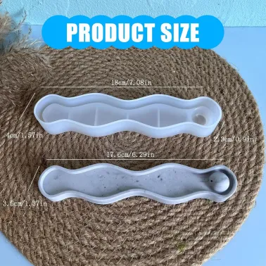 Moule en Silicone Porte-Encens Vague – 18 cm pour Résine, Ciment & Plâtre 🌀✨