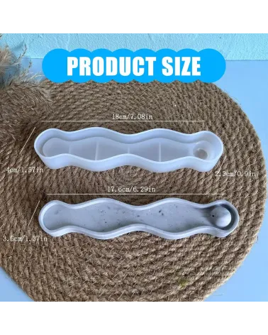 Moule en Silicone Porte-Encens Vague – 18 cm pour Résine, Ciment & Plâtre 🌀✨
