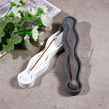 Moule en Silicone Porte-Encens Vague – 18 cm pour Résine, Ciment & Plâtre 🌀✨
