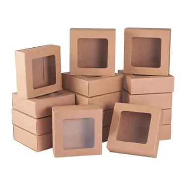 Boîte cadeau en carton avec fenêtre 10*10*4cm
