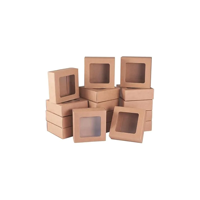 Boîte cadeau en carton avec fenêtre 10*10*4cm