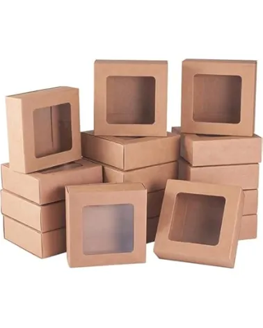 Boîte cadeau en carton avec fenêtre 10*10*4cm