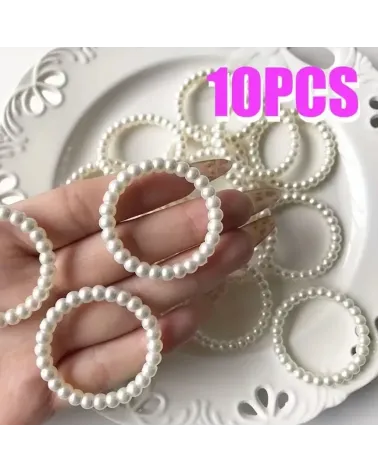 10pcs Anneaux dragée en en perle 4cm