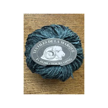Laine Gros Velours 13 - Pelote de Fil Doux Bleu Canard - Textiles de La Marque